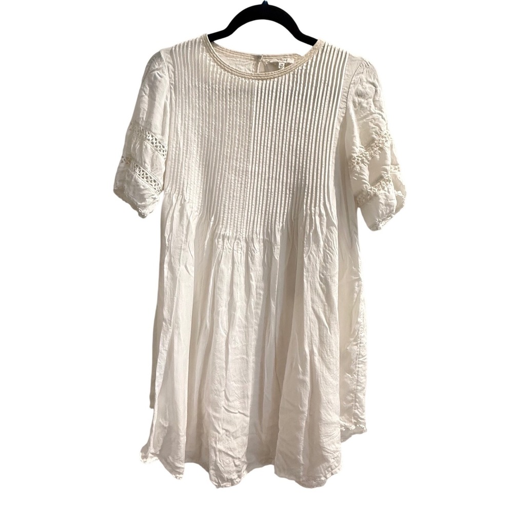 Wilfred Aritzia‎ White Pleated Babydoll Dress